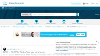 HCS - CUCDM Self-Care portal access - Cisco Community