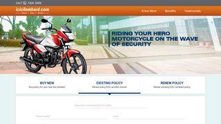 Buy/ Renew Hero Motor Two Wheeler Insurance Online - ICICI Lombard