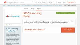 HCSS Accounting Pricing | G2 Crowd