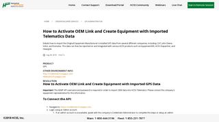 How to Activate OEM Link and Create Equipment ... - HCSS Dispatcher