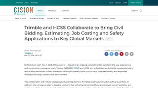 Trimble and HCSS Collaborate to Bring Civil Bidding, Estimating, Job ...