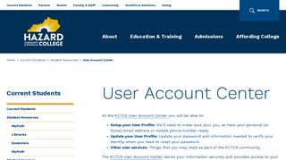 User Account Center | HCTC