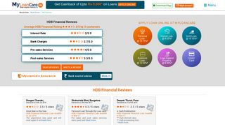 Customer Review of HDB Financial, Rating for loans - MyLoanCare