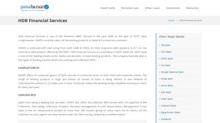 HDB Financial Services - Paisa Bazaar - Paisabazaar.com