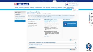 HDFC Bank| Loan Accounts Online