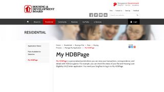 My HDBPage - Housing & Development Board (HDB)