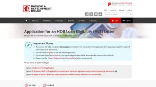 Application for an HDB Loan Eligibility (HLE) Letter - Housing ...