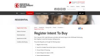Register Intent To Buy - Housing & Development Board (HDB)