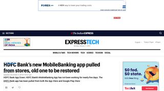 HDFC Bank's new MobileBanking app pulled from stores, old one to ...