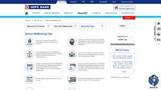 Tips & tricks for Safe Net banking by HDFC Bank
