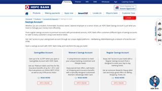 Savings Accounts - Check Different Types of Savings ... - HDFC Bank