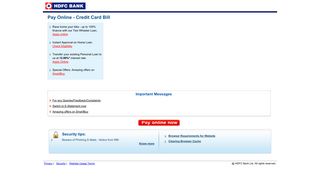 HDFC Bank | Online Bill Payment-Credit Card