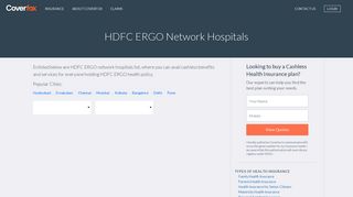 HDFC ERGO Cashless Network Hospitals | Coverfox.com