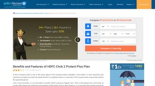 Benefits and Features of HDFC Click 2 Protect Plus Plan - PolicyBazaar