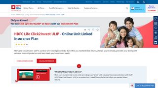 HDFC Life Click 2 Invest - ULIP