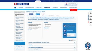 HDFC Life Click 2 Invest-ULIP - HDFC Bank
