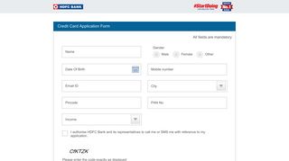 Apply for a Credit Card - HDFC BANK