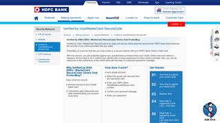 Secure Online Shopping, Verified By Visa: Secured ... - HDFC Bank