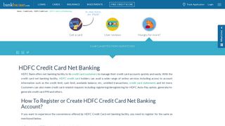 HDFC Credit Card Net Banking: Register & Login, Make Payment ...