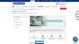 Regular Current Account - Affordable Banking Solutions ... - HDFC Bank
