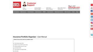 Insurance Portfolio Organizer User Manual - HDFC ERGO