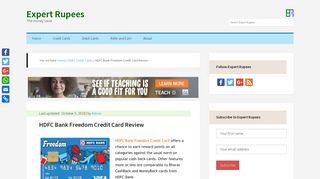 HDFC Bank Freedom Credit Card Review | Expert Rupees