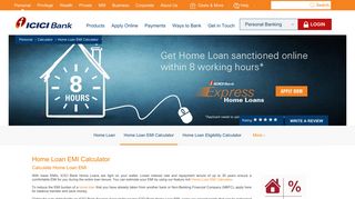 Home Loan EMI Calculator - ICICI Bank