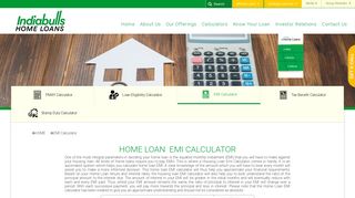 Home Loan EMI Calculator - Indiabulls Housing Finance