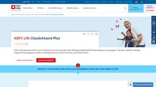 HDFC Life ClassicAssure Plus - Online Savings and Investment Plan