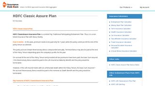 HDFC Life Classic Assure Plan - Review, Key Features & Benefits