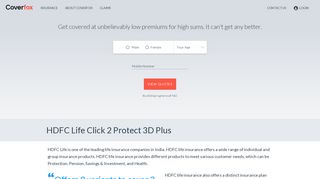HDFC Life Click 2 Protect 3D Plus Term Plan - Coverfox.com