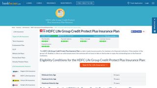 HDFC Life Group Credit Protect Plus Insurance Plan - Features ...