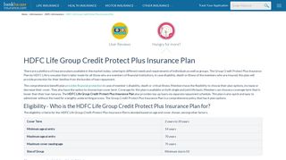 HDFC Life Group Credit Protect Plus Insurance Plan – Reviews ...