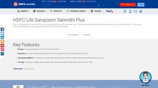 HDFC Life Sampoorn Samridhi Plus - Online Stock Market Trading ...