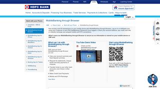 Mobile Banking through Browser | HDFC Bank: Mobile Banking ...