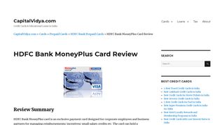 HDFC Bank MoneyPlus Card Review - CapitalVidya.com