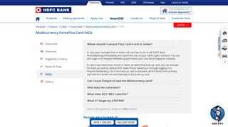 Multicurrency ForexPlus Card FAQs - Get Answer to all ... - HDFC Bank