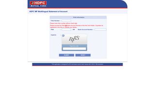 Welcome to HDFC MF Multilingual Statement of Accounts