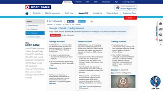 3 in 1 Demat Account - Open Savings, Demat & Trading ... - HDFC Bank