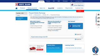 Prepaid Mobile Recharge - HDFC Bank
