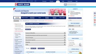 NRO Current Account - HDFC Bank