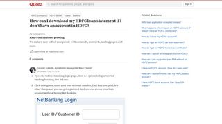 How to download my HDFC loan statement if I don't have an account ...