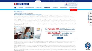 Credit Cards - Apply for Credit Card Online with ... - HDFC Bank