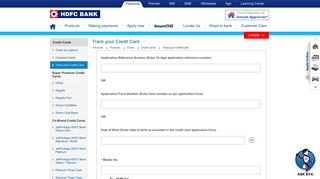 HDFC Bank | Credit Cards- Application Status