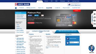 Platinum Plus Credit Card - Enjoy 0% Fuel Surcharge ... - HDFC Bank