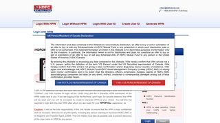 Login with HPIN - HDFC Mutual Fund