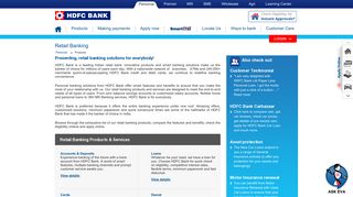 Retail Banking Products & Services in India by HDFC Bank