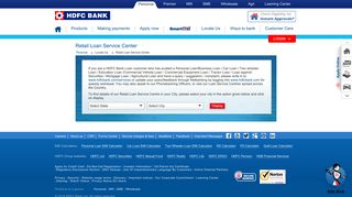 HDFC Bank || Retail Loan Service Center