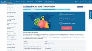 HDFC Bank Salary Account Online - BankBazaar