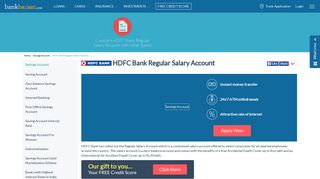 HDFC Bank Regular Salary Account - BankBazaar